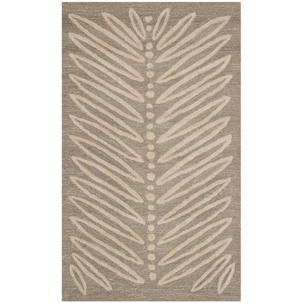 SAFAVIEH Martha Stewart Chamois Beige Doormat 3 ft. x 4 ft. Floral Area Rug
