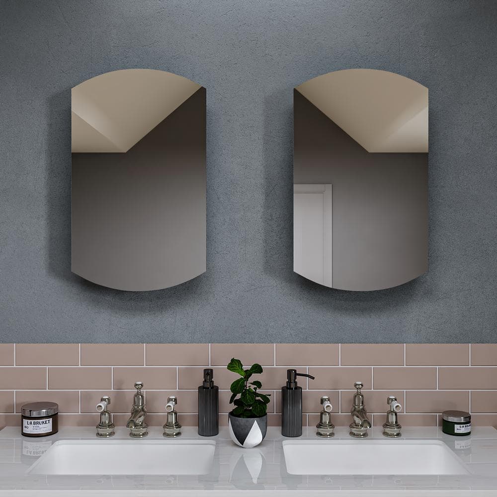 UPC 816705016907 product image for Sirena 16 in. W x 26 in. H Arched Single Door Silver Aluminum Recessed/Surface M | upcitemdb.com