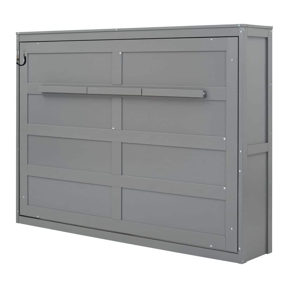 Gray Wood Frame Queen Murphy Bed - thumbnail 6