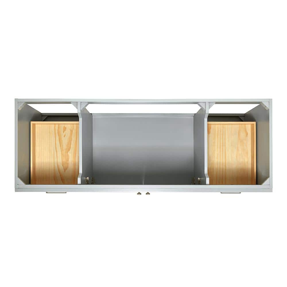 Hamlet 60" Gray Single Freestanding Vanity Cabinet with Nickel Hardware