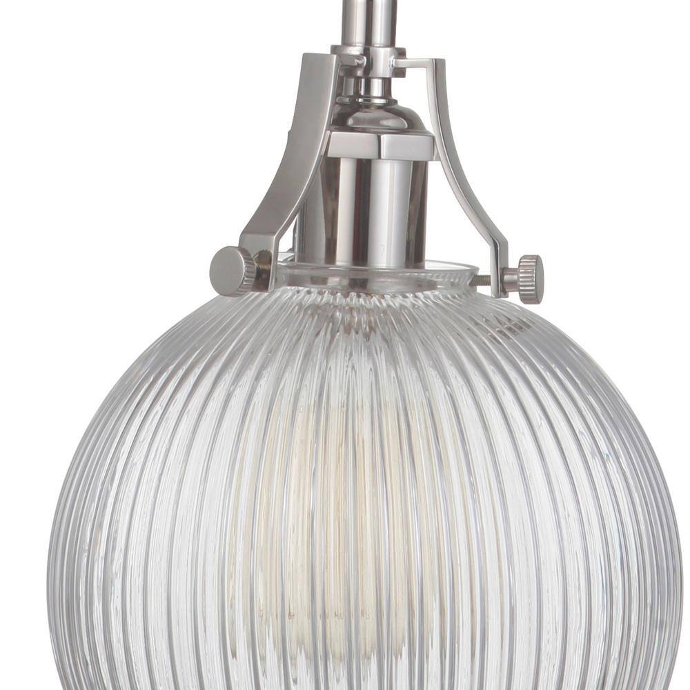 Polished Nickel Mini Pendant with Clear Glass Shade