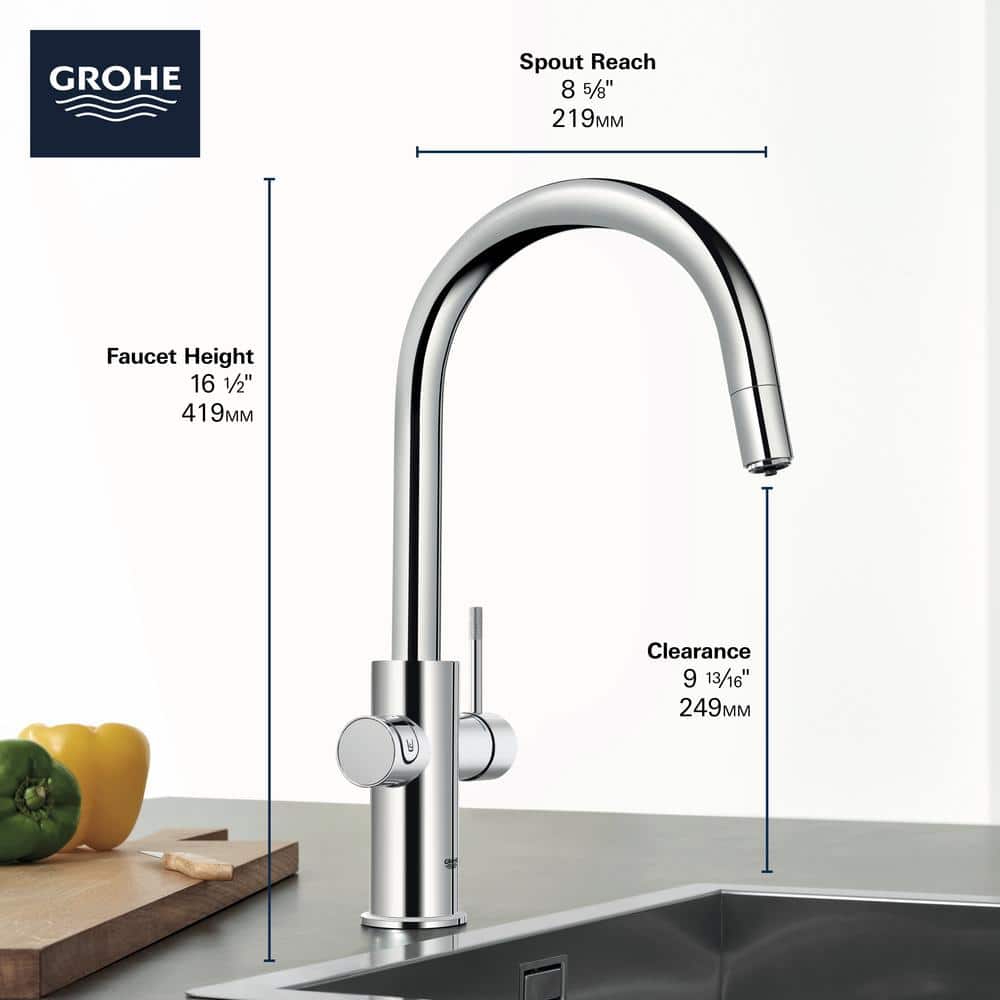 Modern 16" Stainless Steel Pull-Out Spray Kitchen Faucet