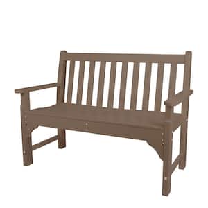 Oxford 48.5 in. 2-Person Teak Plastic Outdoor Bench