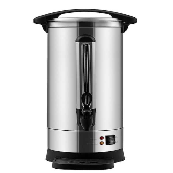 65-Cup Commercial Coffee Urn, 1500W 110V Electric, Large Stainless Steel Dispenser, Quick Brewing Hot Water Urn