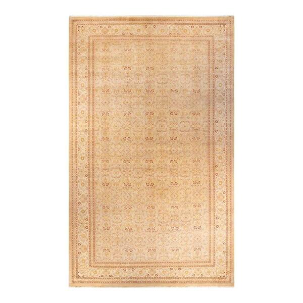 Mogul Ivory 10 x 17 Oriental Wool Indoor Runner Rug