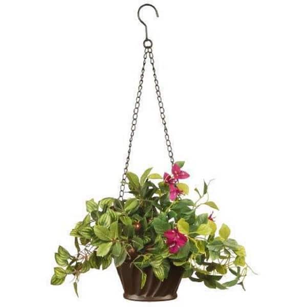 National Tree Company 10 in. Artificial Assorted Greens Hanging Basket