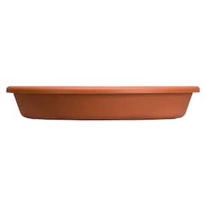 Classic 20 in. Brown Round Plastic Plant Pot Tray Saucer