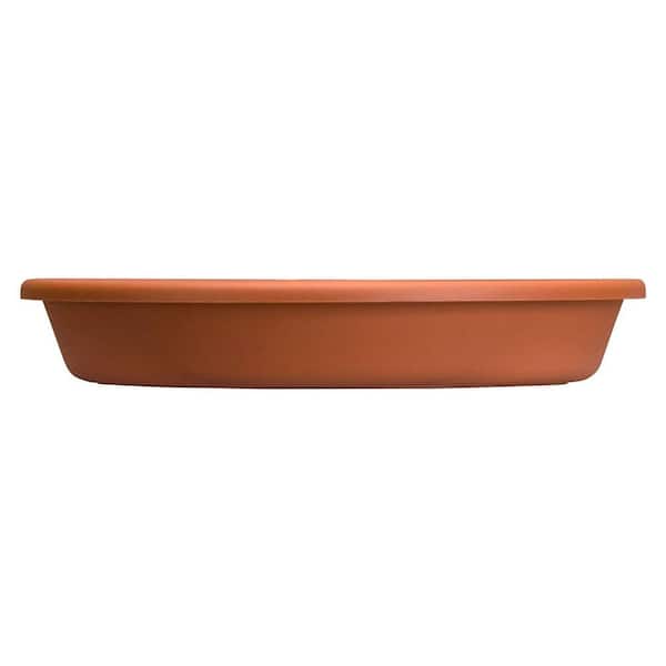 THE HC COMPANIES Classic 20 in. Brown Round Plastic Plant Pot Tray Saucer