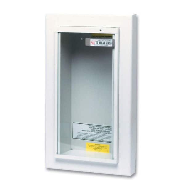 Kidde 18.25 in. H x 9 in. W x 6 in. D 5 lb. Heavy-Duty Steel Semi-Recessed Fire Extinguisher Cabinet in White