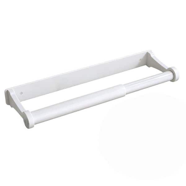 Under Cabinet and Self Adhesive White Aluminum Paper Towel Holder Kitchen Roll Holder for Kitchen, Bathroom and Pantry