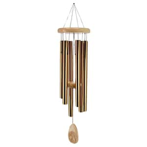 30 in. Memorial Windchimes Outdoors with Engraved Lifetree, Sympathy for Loved One, Bronze