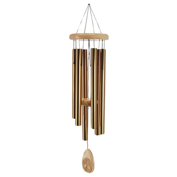 Misopily 30 in. Memorial Windchimes Outdoors with Engraved Lifetree, Sympathy for Loved One, Bronze
