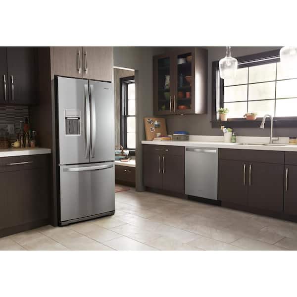 Whirlpool 19.4-cu ft 4-Door Counter-depth French Door Refrigerator with Ice  Maker (Fingerprint-resistant Stainless Finish) ENERGY STAR in the French  Door Refrigerators department at