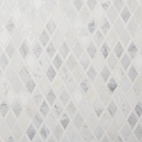 Ivy Hill Tile Grand Textured Asian Statuary 11 in. x 12 in. x 10 mm Polished Marble Mosaic Tile