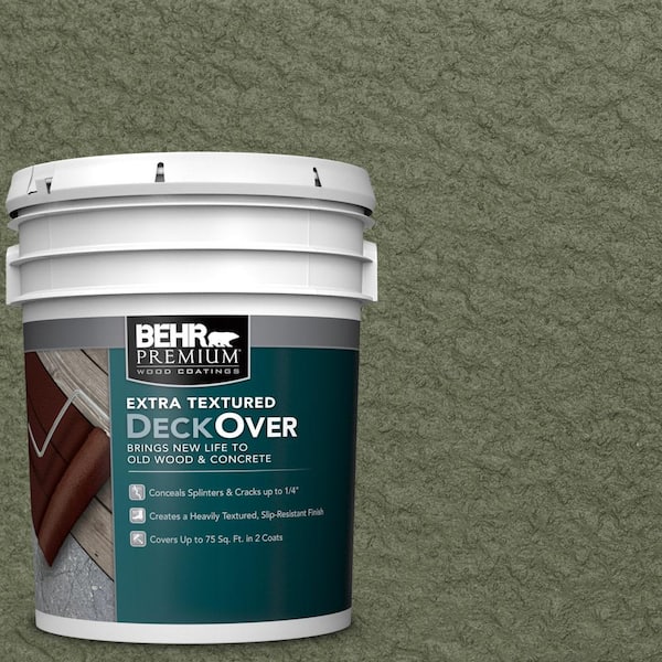 BEHR Premium Extra Textured DeckOver 5 gal. #SC-138 Sagebrush Green Extra Textured Solid Color Exterior Wood and Concrete Coating