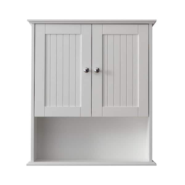 Noah 26 in. W x 8 in. D x 30 in. H Bathroom Storage Wall Cabinet in White Ready to Assemble