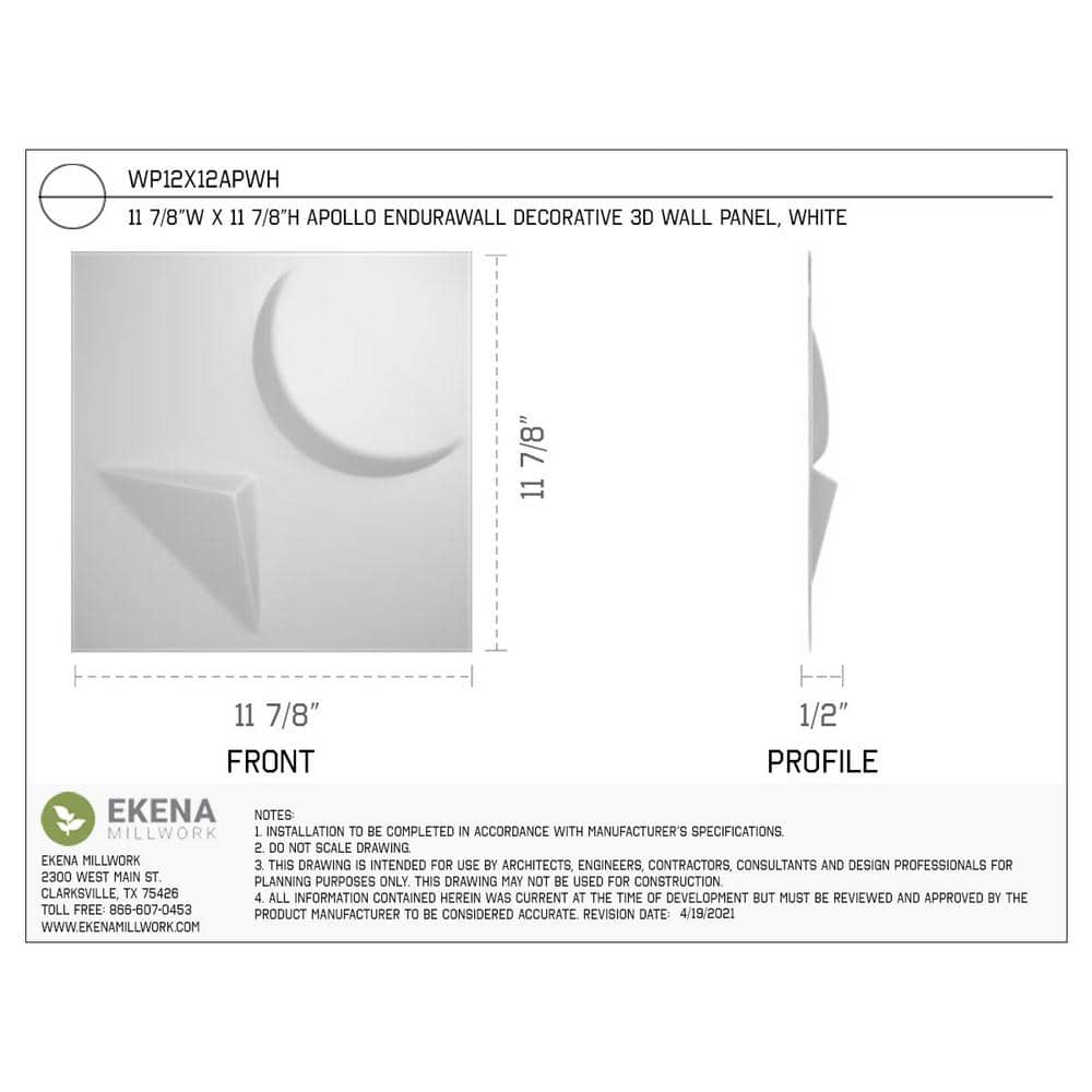 White Textured 3D PVC Decorative Wall Panels 11.88" x 11.88" (10-Pack)