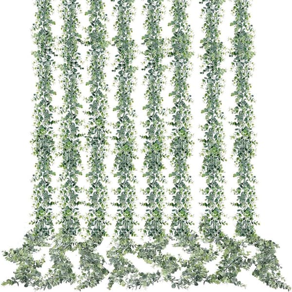 Unbranded 5.6 ft. Green Artificial Eucalyptus Garland for Wedding Backdrop Arch 8-Pack
