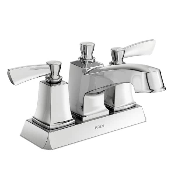 MOEN Conway 4 in. Centerset Double Handle Bathroom Faucet in Chrome