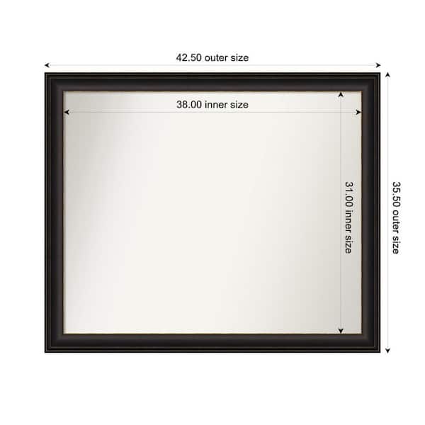 Amanti Art Trio Oil Rubbed Bronze 42.5 in. x 35.5 in. Custom Non-Beveled Recycled Polystyrene Framed Bathroom Vanity Wall Mirror