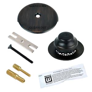 Universal NuFit Foot Actuated Bathtub Stopper with Grid Strainer, 1-Hole Overflow Silicone and 2-Pin, Oil-Rubbed Bronze