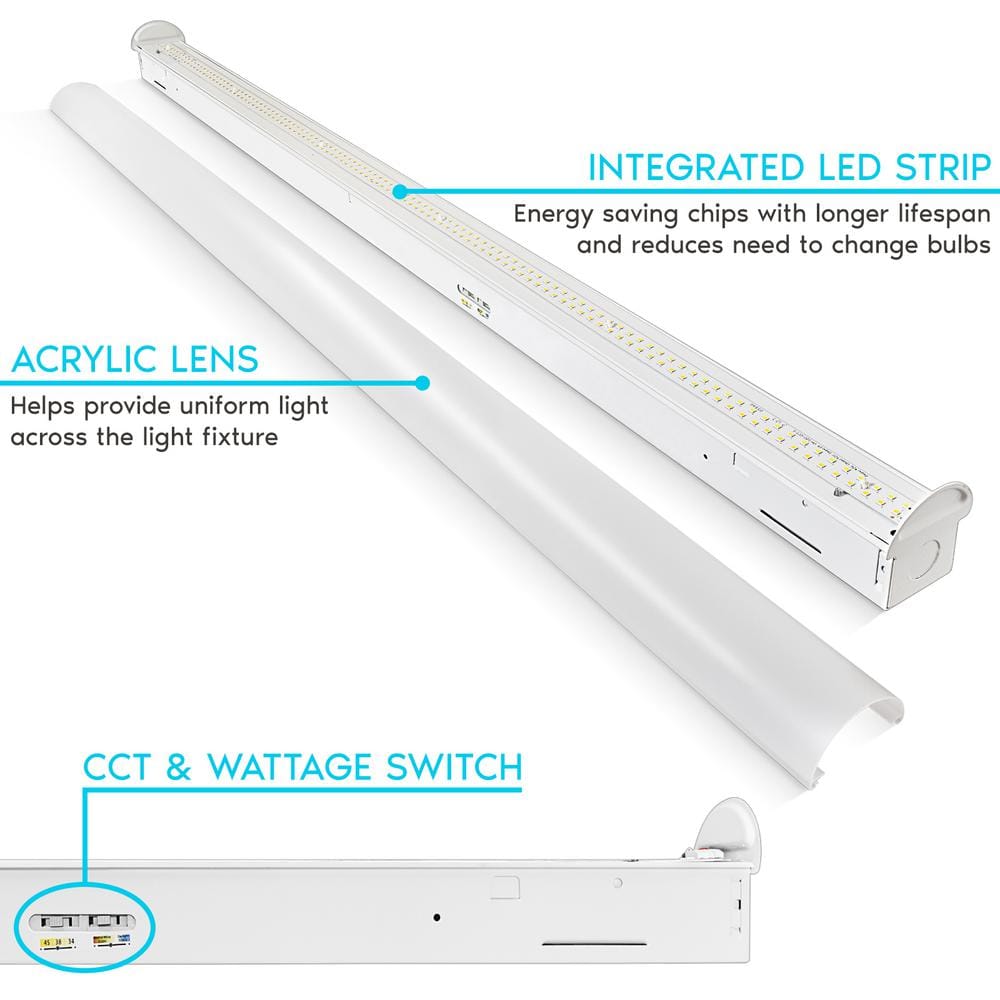 White 4-Foot Slim LED Linear Shop Light with Adjustable Color Temperature