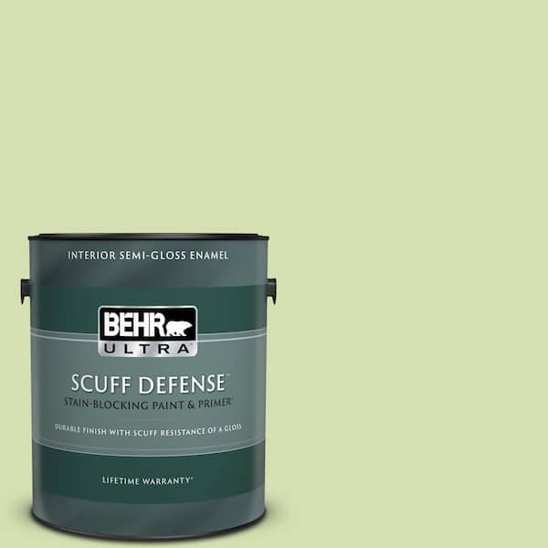 BEHR ULTRA 1 gal. #420C-3 Celery Bunch Extra Durable Semi-Gloss Enamel Interior Paint & Primer