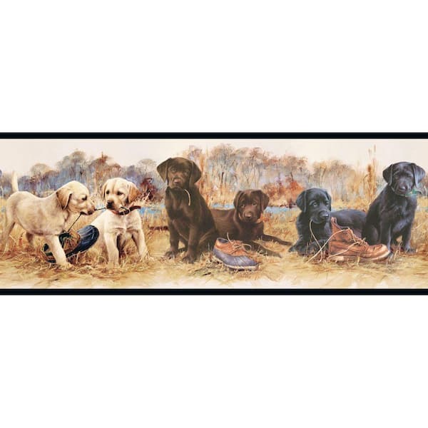 York Wallcoverings Lake Forest Lodge That's My Puppy Wallpaper Border