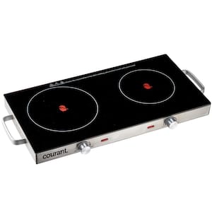 2-Burner 25 in. Infrared Ceramic Glass Hot Plates Cooktop 1700W Stainless Steel