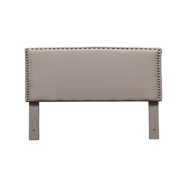 Unbranded Capricorn Taupe Full/Queen Upholstered Headboard with Nail Heads