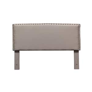 Capricorn Taupe Twin Upholstered Headboard with Nail Heads