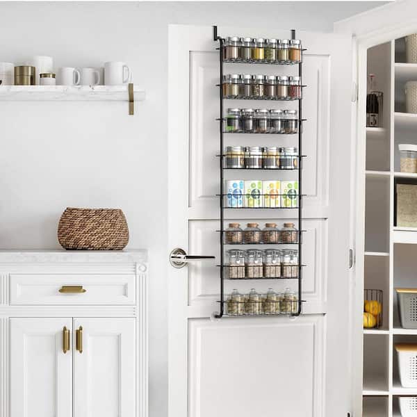 Oumilen 8-Tier Over the Door Hanging Pantry Door Storage with 8 Baskets Behind the Closet Door Storage Black
