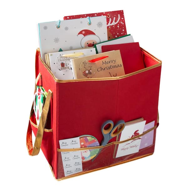 Simplify 10.5 in. x 16 in. x 16 in. Red Storage Bag Gift Bag Organizer 9078  - The Home Depot