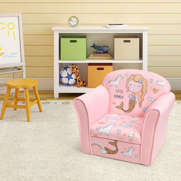 その他 Costway Kids Sofa Mermaid Pink Costway Blue Kids Mermaid Sofa Children Armrest Couch Upholstered