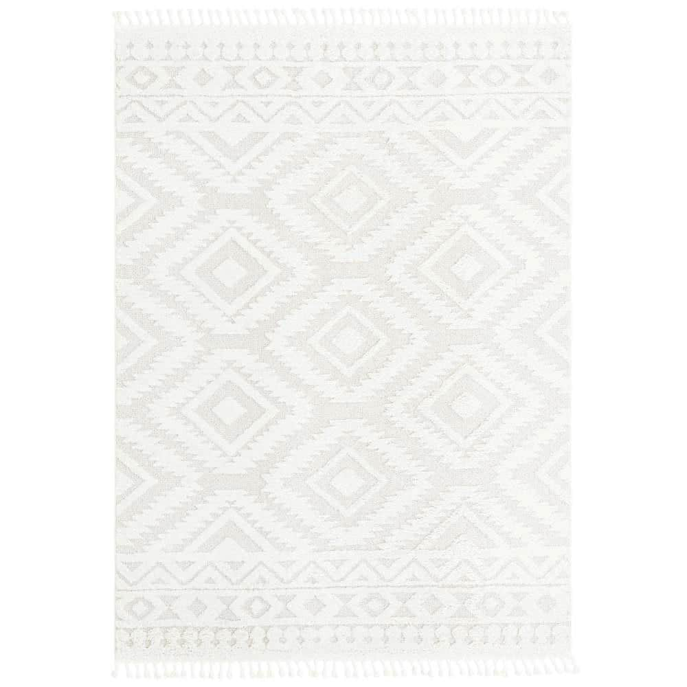 ABREEZE Black and White Rug Bohemian Rugs- Cotton Braided Black