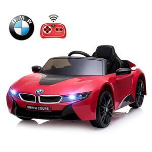 12-Volt Kids Ride On Car Licensed BMW I8 Electric Car with Remote Control/MP3 Player/Horn/LED Light, Red