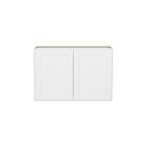 Easy-DIY 36 in. W. x 12 in. D x 24 in. H in Shaker White Ready to Assemble Wall Kitchen Cabinet 2-Doors