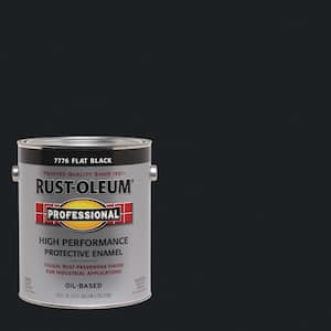 1 Gallon High Performance Protective Enamel Black Flat Enamel Oil-Based Interior/Exterior Paint (2-Pack)