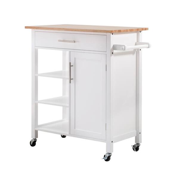 Sunjoy Rosemont White Kitchen Cart