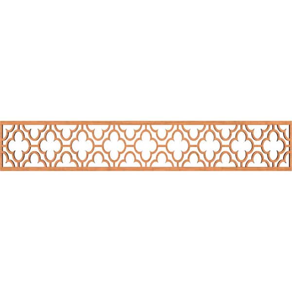 Ekena Millwork Chicago Fretwork 0.375 in. D x 46.625 in. W x 8 in. L Cherry Wood Panel Moulding
