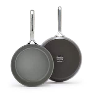 GP5 2-Piece Aluminum Hard-Anodized Healthy Ceramic Nonstick 9.5 in. and 11 in. Frying Pan Set in Cocoa
