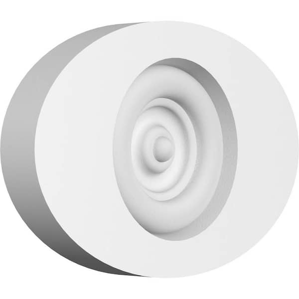 Ekena Millwork 4-in W x 2-3/4-in H x-1/2-in P Standard Dalton Bullseye Rosette with Square Edge