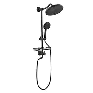 Single-Handle 3-Spray Shower Faucet 2.0 GPM with Pressure Balance Hand Shower and Soap Dish in. Matt Black Shower Head