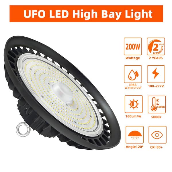WYZM 12 in. 600-Watt Equivalent Integrated LED UFO Black WYZM 12 in. 600-Watt Equivalent Integrated LED UFO Black