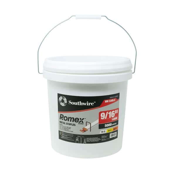 9/16 in. Metal Staples for Romex NM Cable (5,000‑Pack)