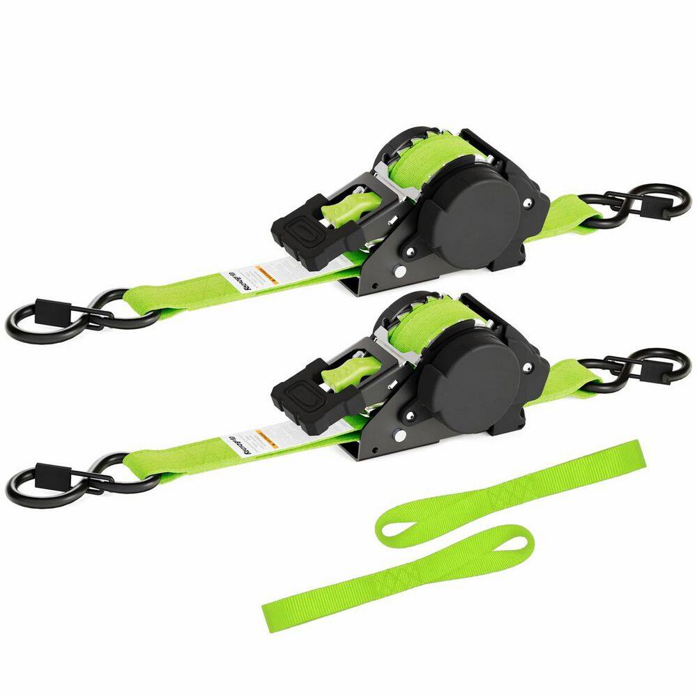 12 ft. x 1 in. Ratchet Retractable Tie Down Straps Heavy Duty 1760 lbs Break Strength Cargo Fastener 2-Pack price history on PriceWatchPro