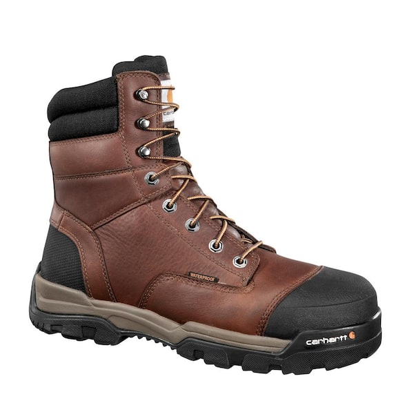 Carhartt Men's Ground Force Waterproof 8'' Work Boots - Composite Toe - Brown Size 9.5(W)
