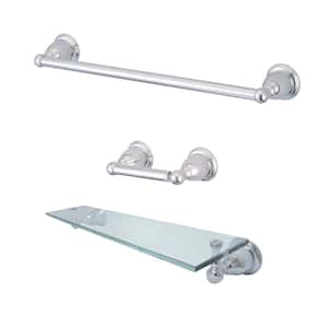 Traditional 3-Piece Bath Hardware Set in Polished Chrome