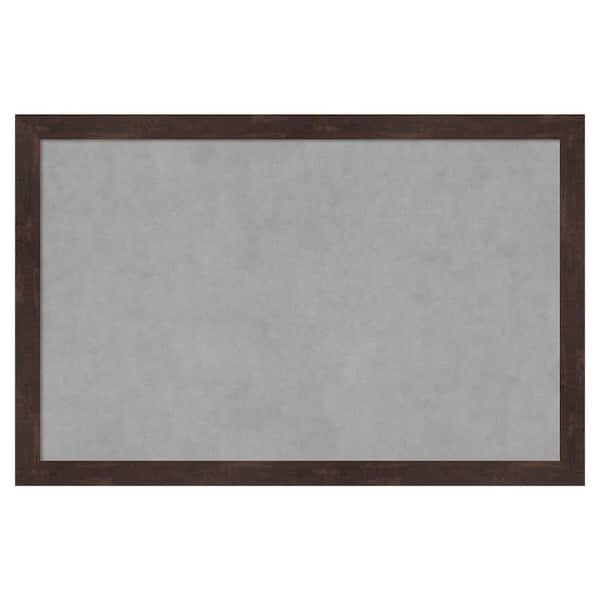Amanti Art Fresco Dark Walnut 35 in. x 23 in. Framed Magnetic Board