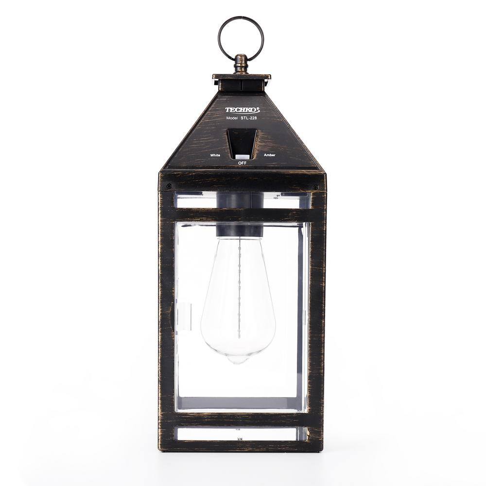 Black Solar LED Portable Hanging Outdoor Lantern